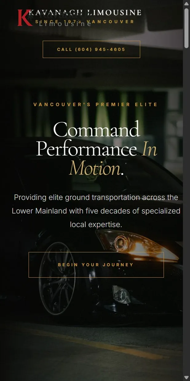 Kavanagh Limo website screenshot